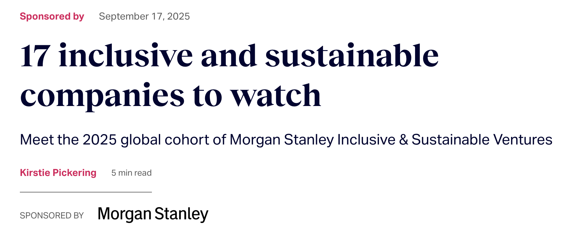 Sifted Article CLIMADA Technologies Morgan Stanley